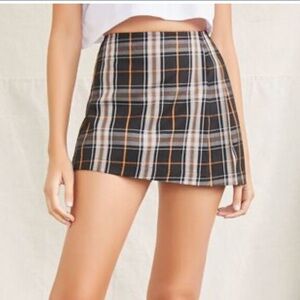 NWT Forever 21 Plaid High-Rise Skort  Size Small